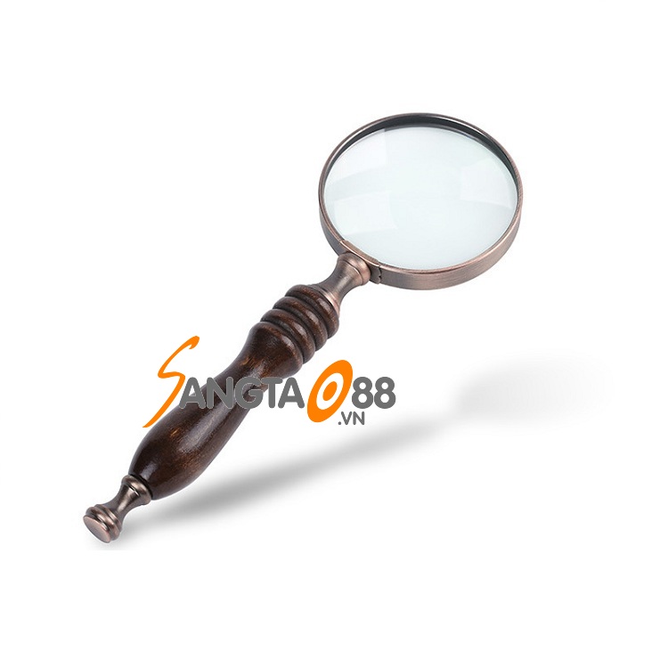 Kính lúp 10x tay cầm gỗ đọc sách báo đa năng cao cấp