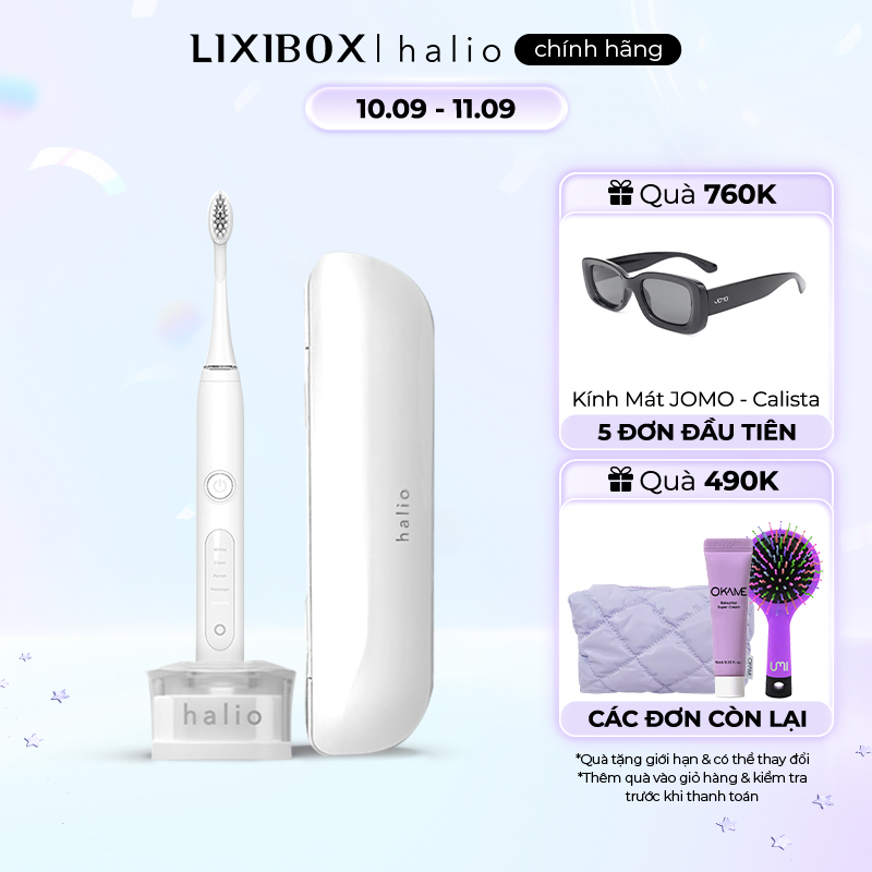 Bàn Chải Điện Halio Sonic Whitening Toothbrush Pro - Màu White Kèm Hộp Đựng