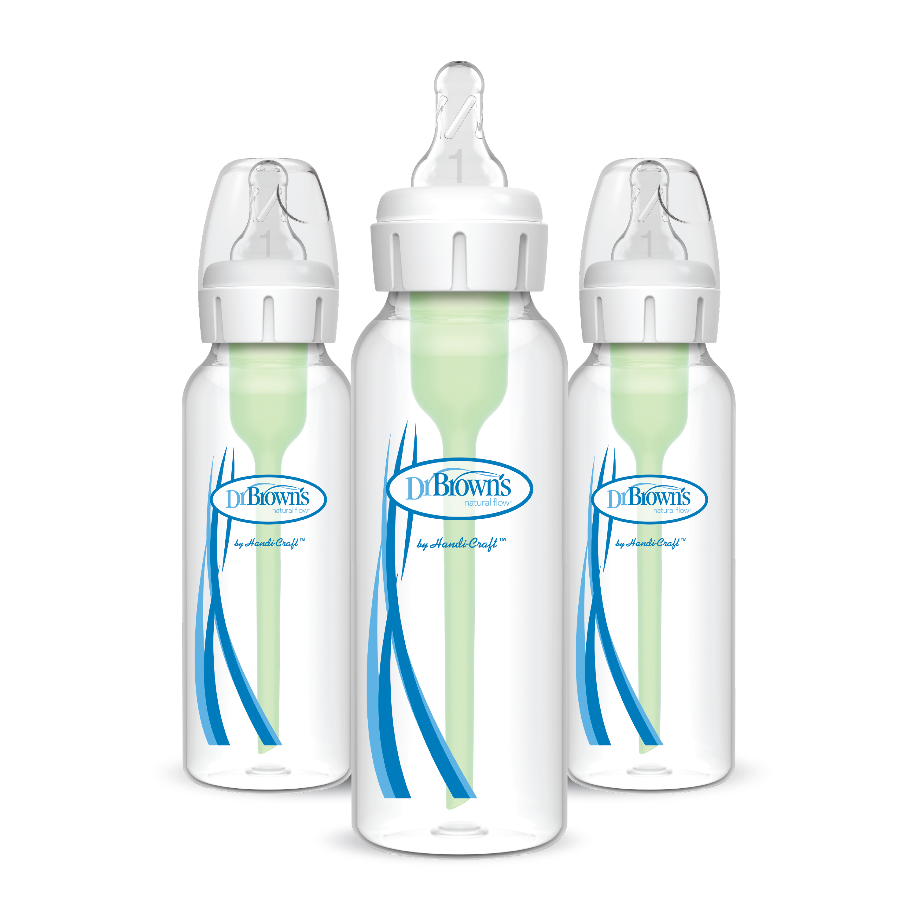 Combo 3 Bình sữa Dr.Brown's cổ thường tùy chọn 250ml nhựa PP