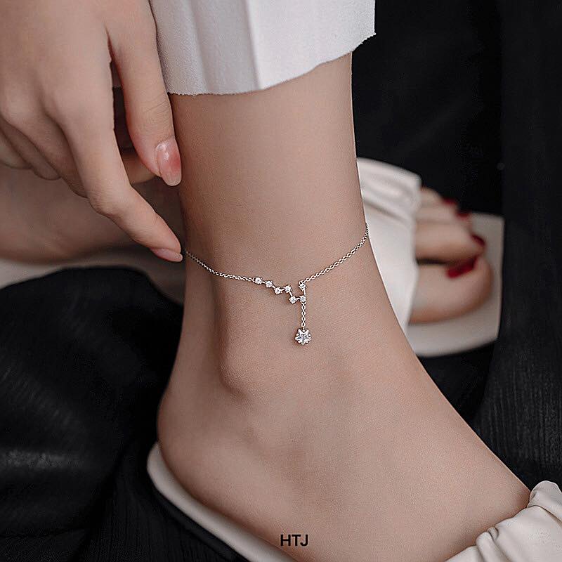 Lắc chân bạc thời trang chất liêu bạc Ms072