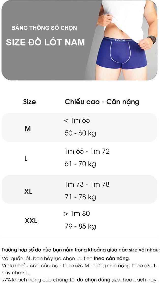 Combo 3 quần sịp nam quần lót nam Cao Cấp cạp nhỏ MRM FASHION cùng màu