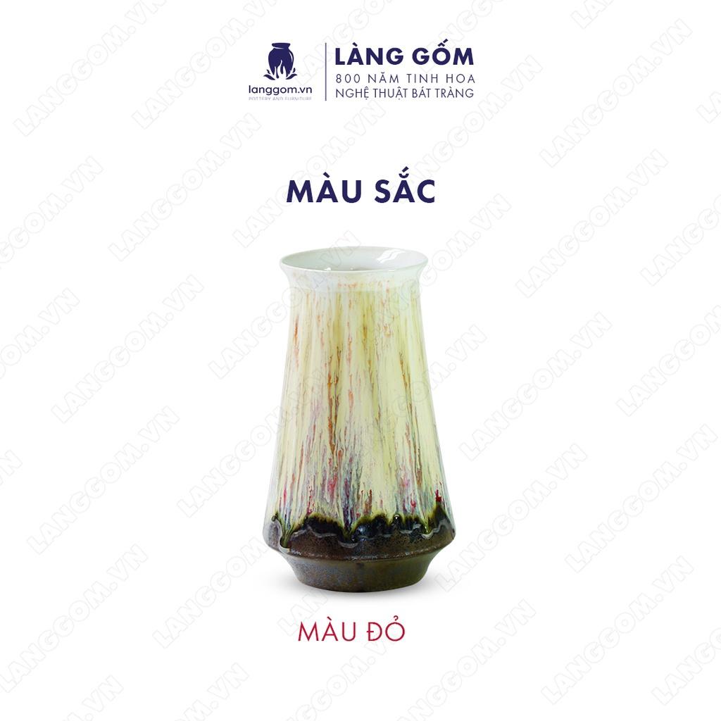 Bình hoa, lọ hoa Gốm sứ Bát Tràng cao cấp Men chảy dáng chuông dùng làm quà tặng, trang trí - Làng Gốm Bát Tràng