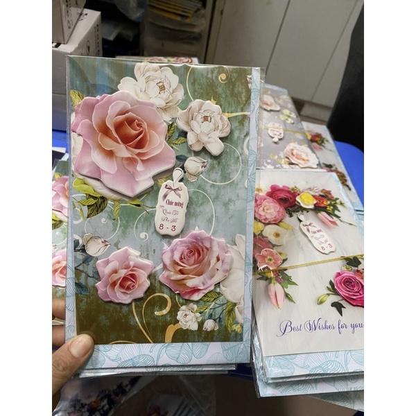 Thiệp chúc mừng Ngày Quốc Tế Phụ Nữ 8/3 Loại 3D TO ĐẸP KT: 13 x 22Cm