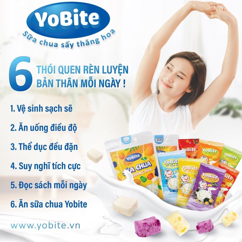 Sữa chua sấy thăng hoa Yobite vị Dâu Tây túi 35gr - Hỗ trợ tiêu hóa - Đẹp da - Tăng sức đề kháng