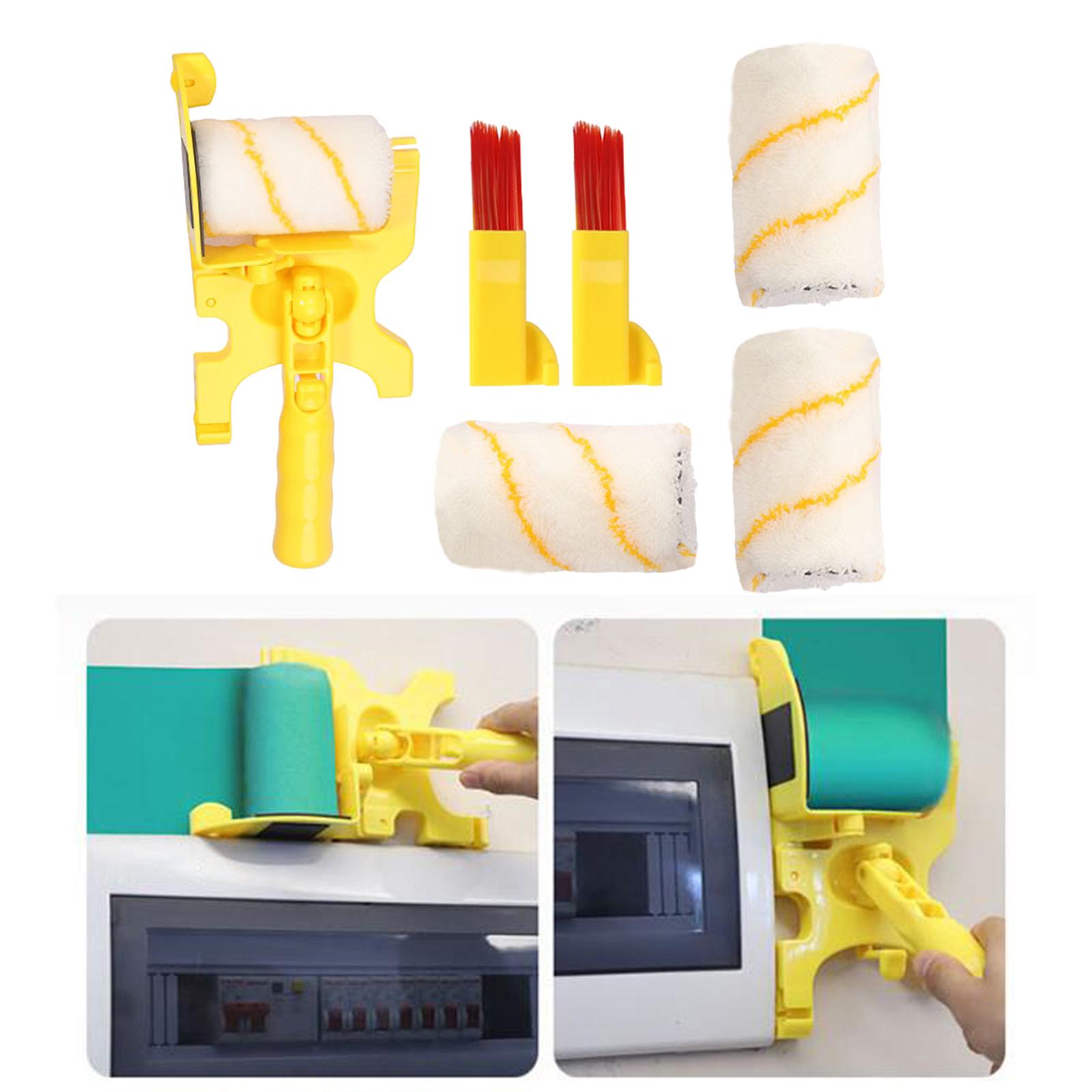 Paint Roller Brush Kit, Small Paint Brushes Edger Tool, Portable Clean-Cut House Cabinet Furniture Painting Supplies, Foam Brush