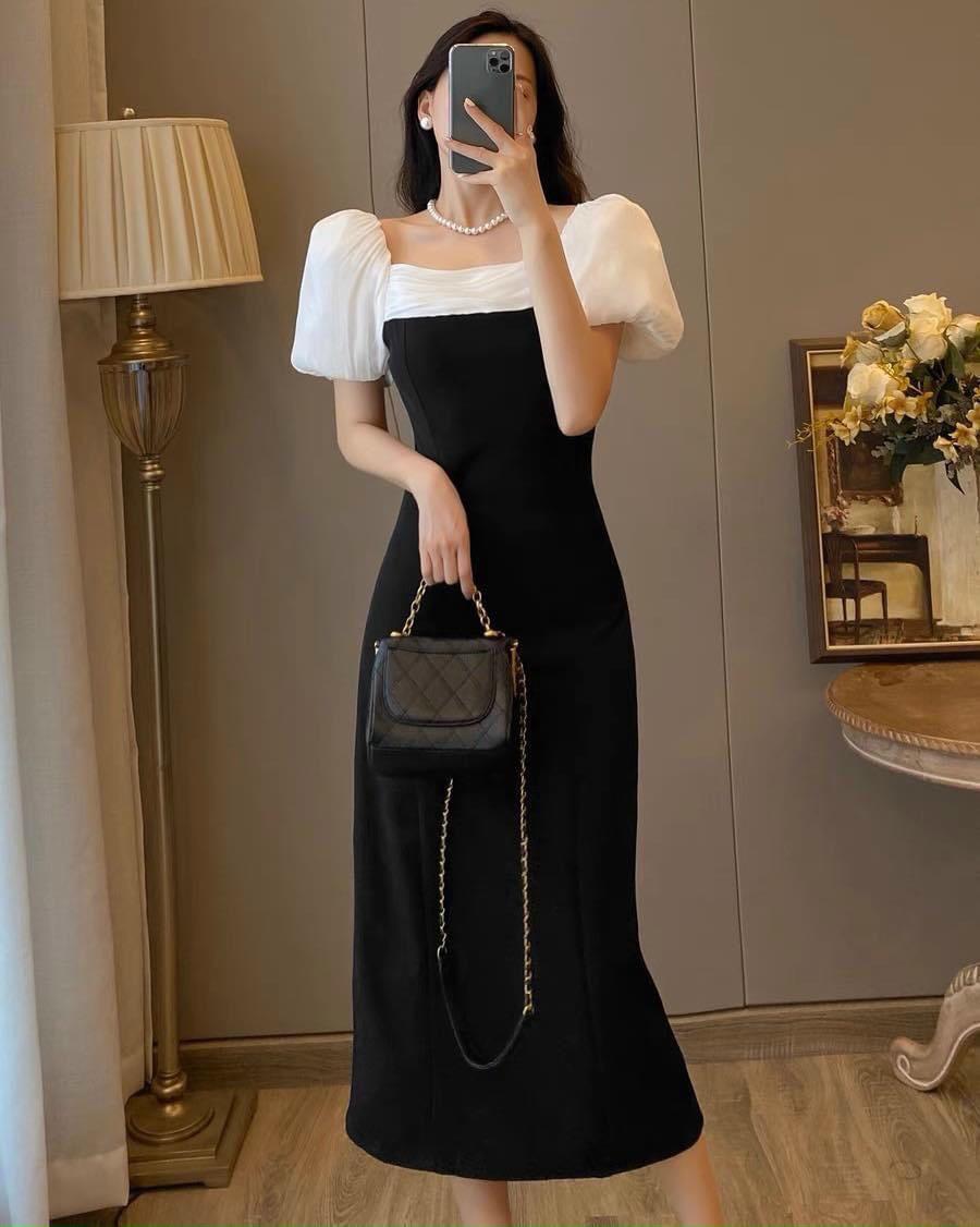 ĐẦM BODY TAY PHỒNG PHỐI TƠ 12368