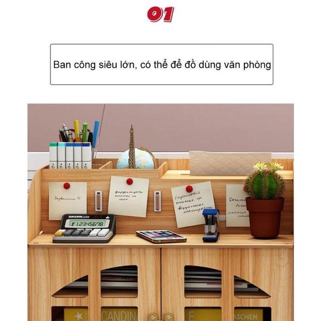 Giá sách đa năng văn phòng nhà cửa Gỗ anh đào