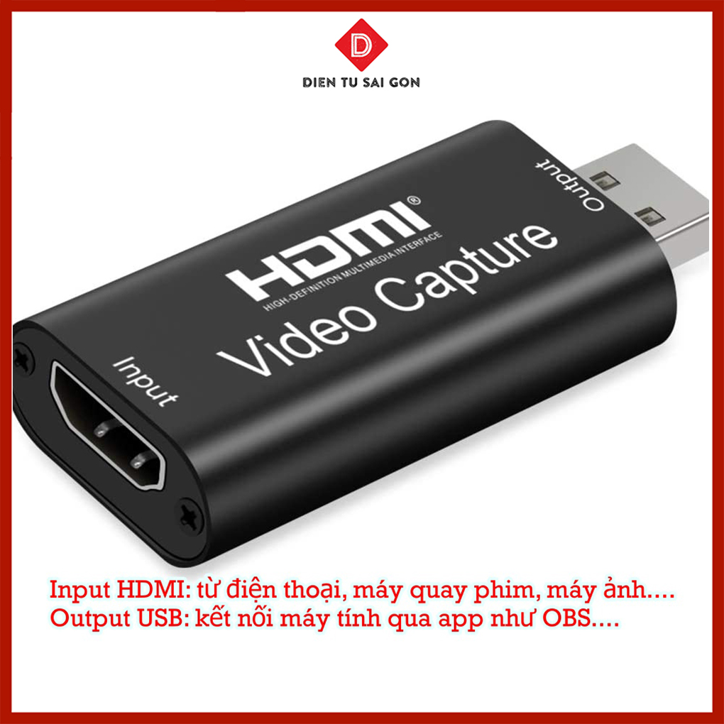 Đầu chuyển HDMI vào laptop, pc qua cổng USB, Video capture