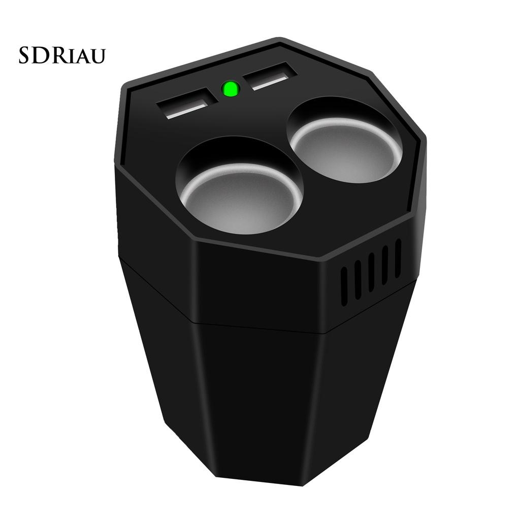*QCDZ* Power Inverter Dual USB Port Multifunctional ABS Car Cup Inverter Adapter for 12V Cars