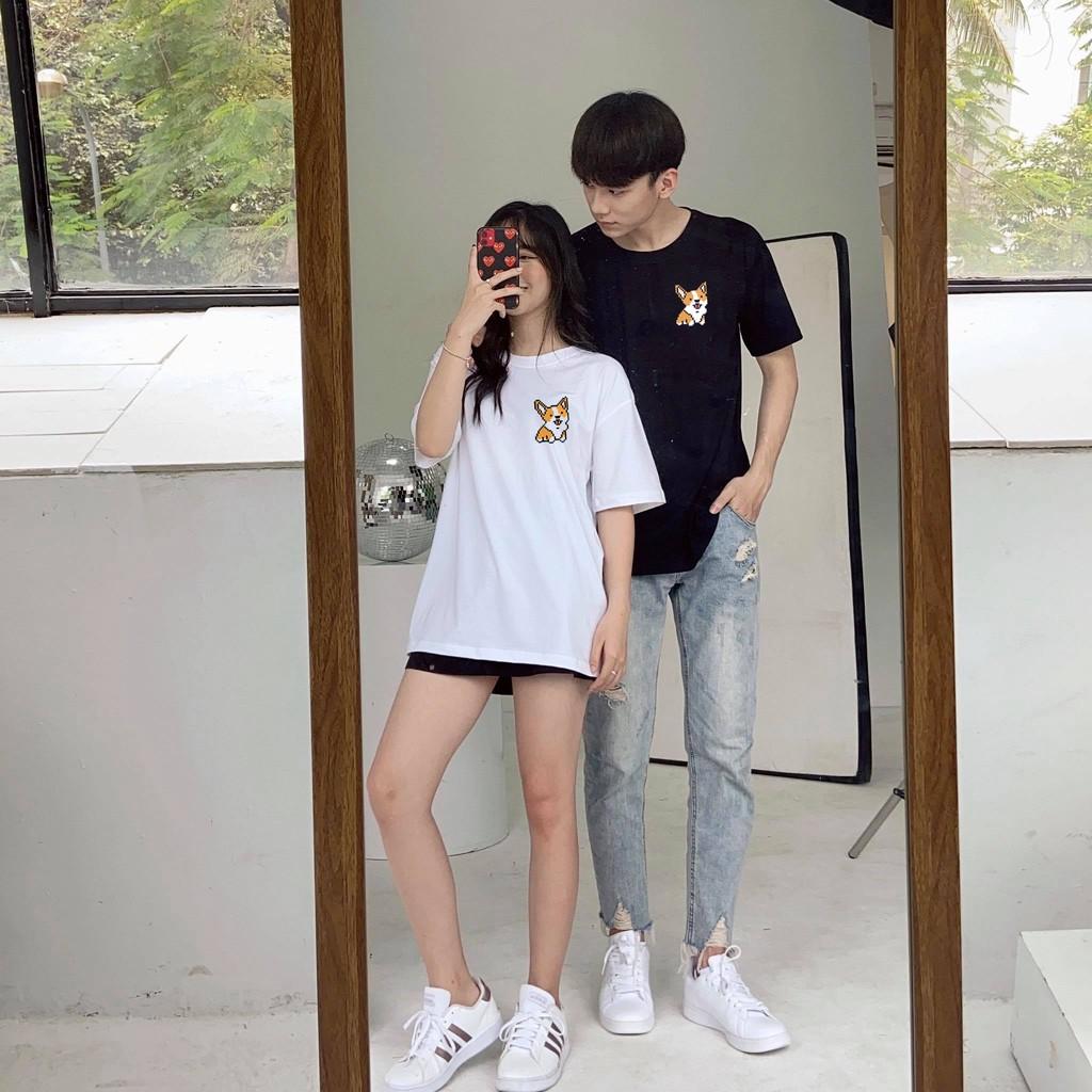 Áo thun nữ hình cún Corgy dễ thương chất 65% cotton mã TN82  Shopanamy