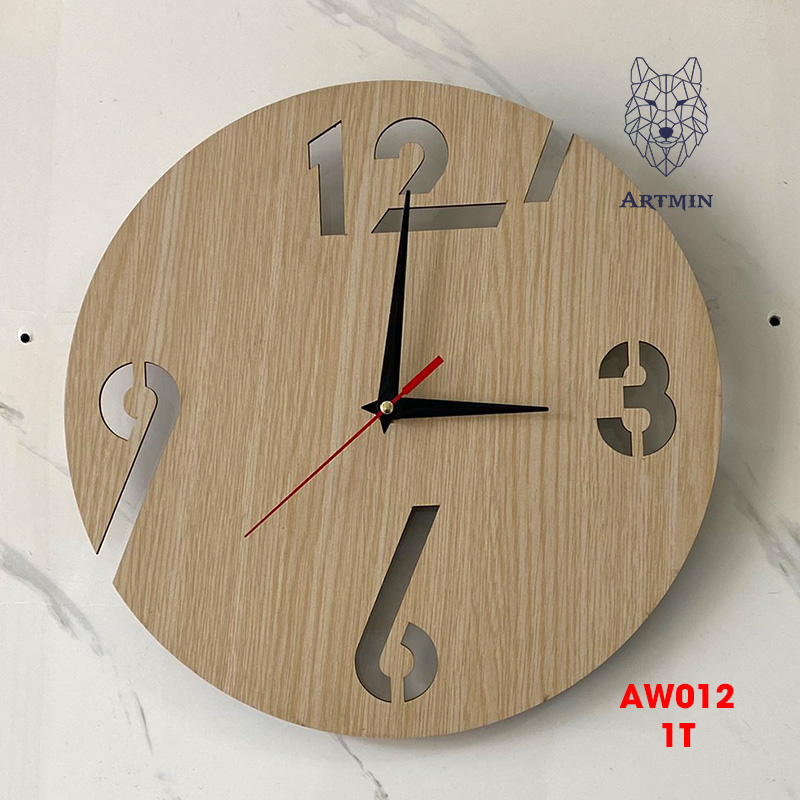 AW012 - Đồng Hồ Gỗ Treo Tường – Décor Trang Trí Phong Cách