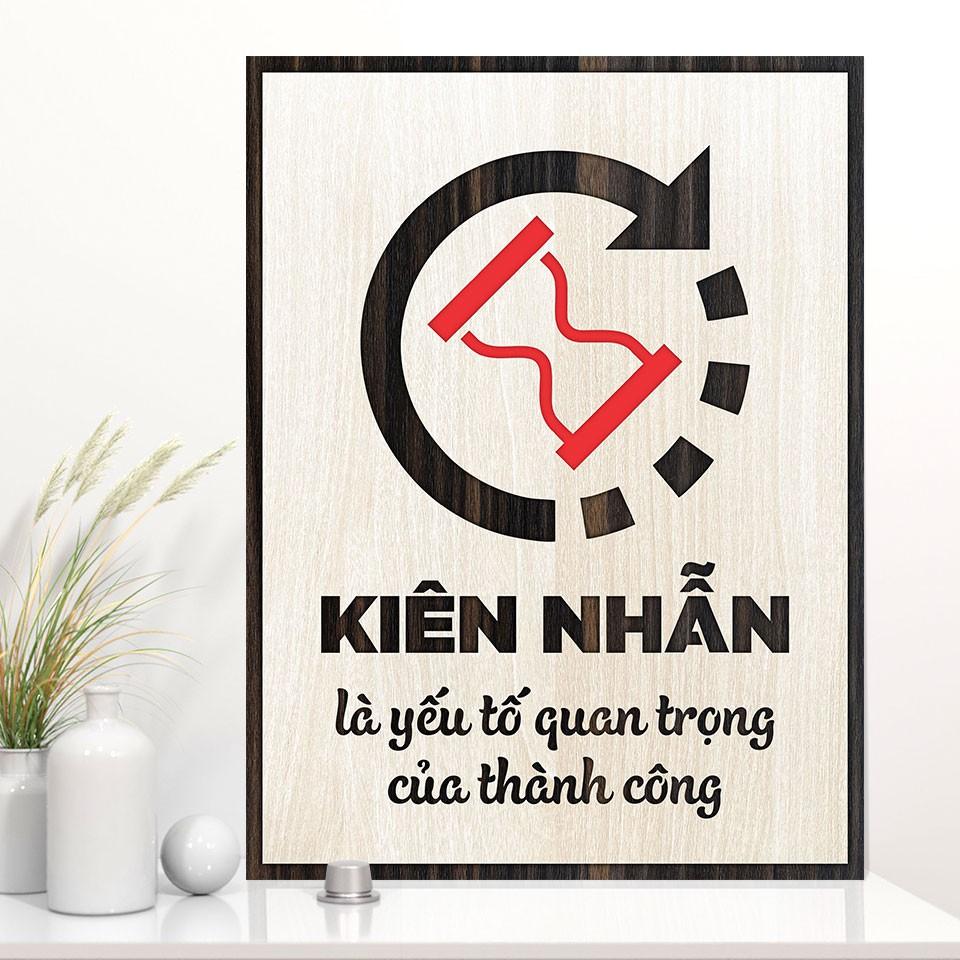 Tranh tạo động lực gỗ TBIG053 - Kiên nhẫn là yếu tố quan trọng của thành công