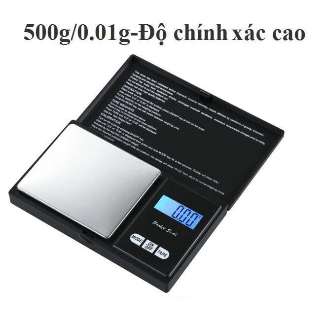 Cân điện tử tiểu li bỏ túi 500g-0.01g . Cân tiểu ly điện tử mini, cân trang sức ( hàng sẵn )