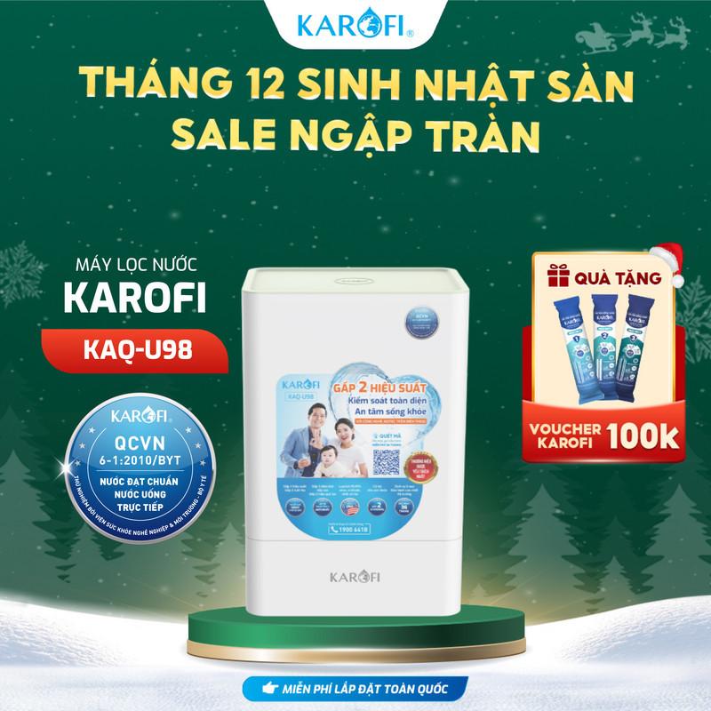 [TẶNG BỘ LÕI] Máy lọc nước để gầm 10 lõi KAROFI KAQ-U98 - Lõi Smax, Đèn Led theo dõi - Miễn phí giao lắp toàn quốc - Hàng Chính Hãng