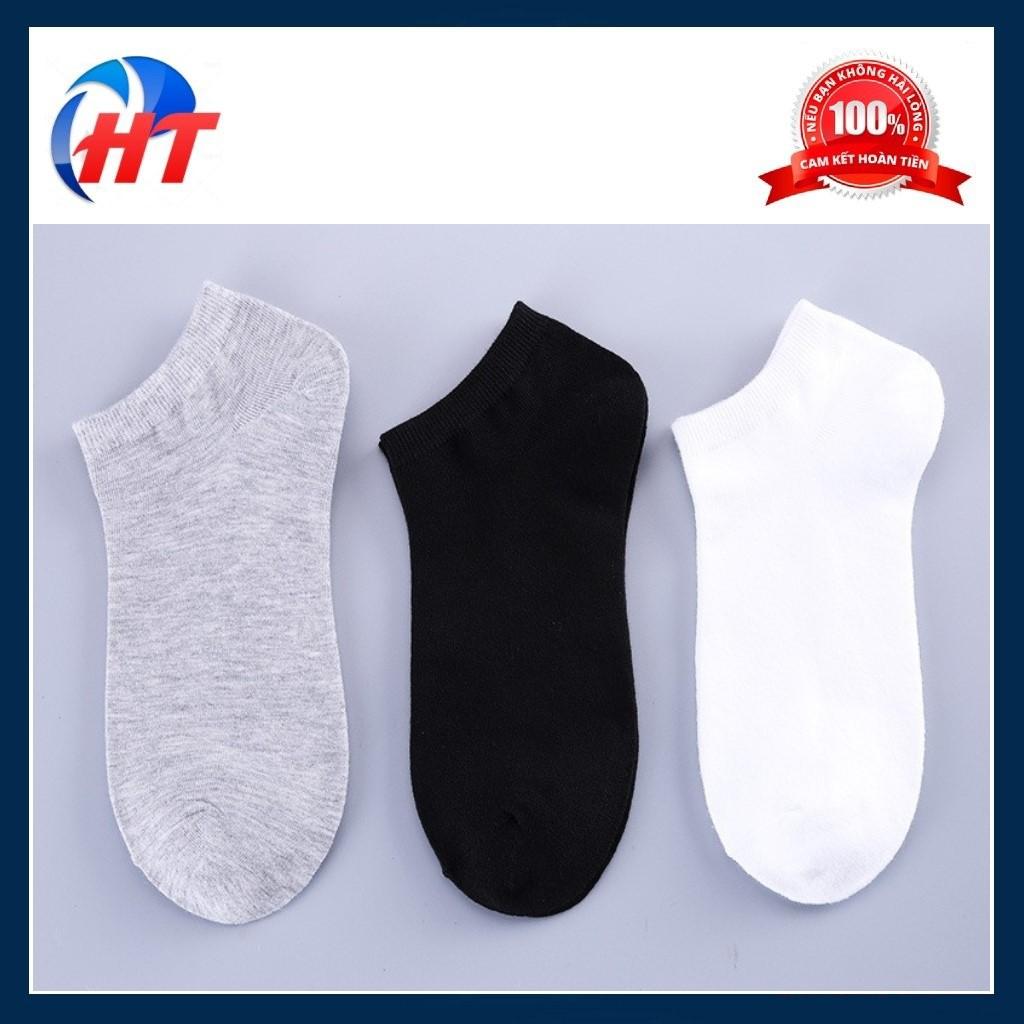 Tất Vớ Nam Nữ Cotton Trơn Cổ Ngắn Hàn Quốc - Tất Vớ Cổ Thấp Unisex Thấm Hút Mồ Hôi Cực Tốt