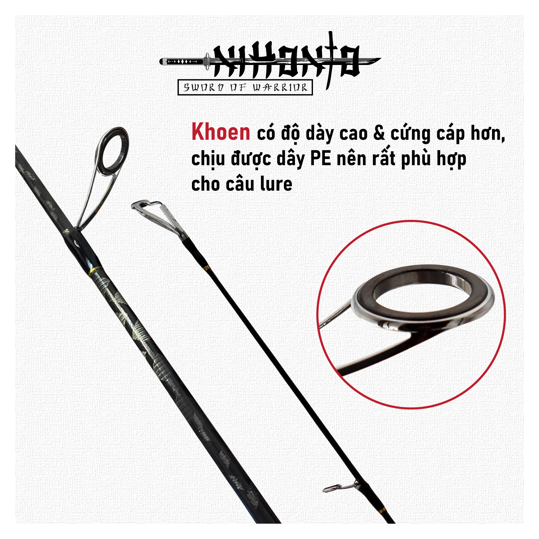 Cần câu Nihonto 272RF-2 (gắn máy đứng) - lure mồi giả cá lóc chẽm