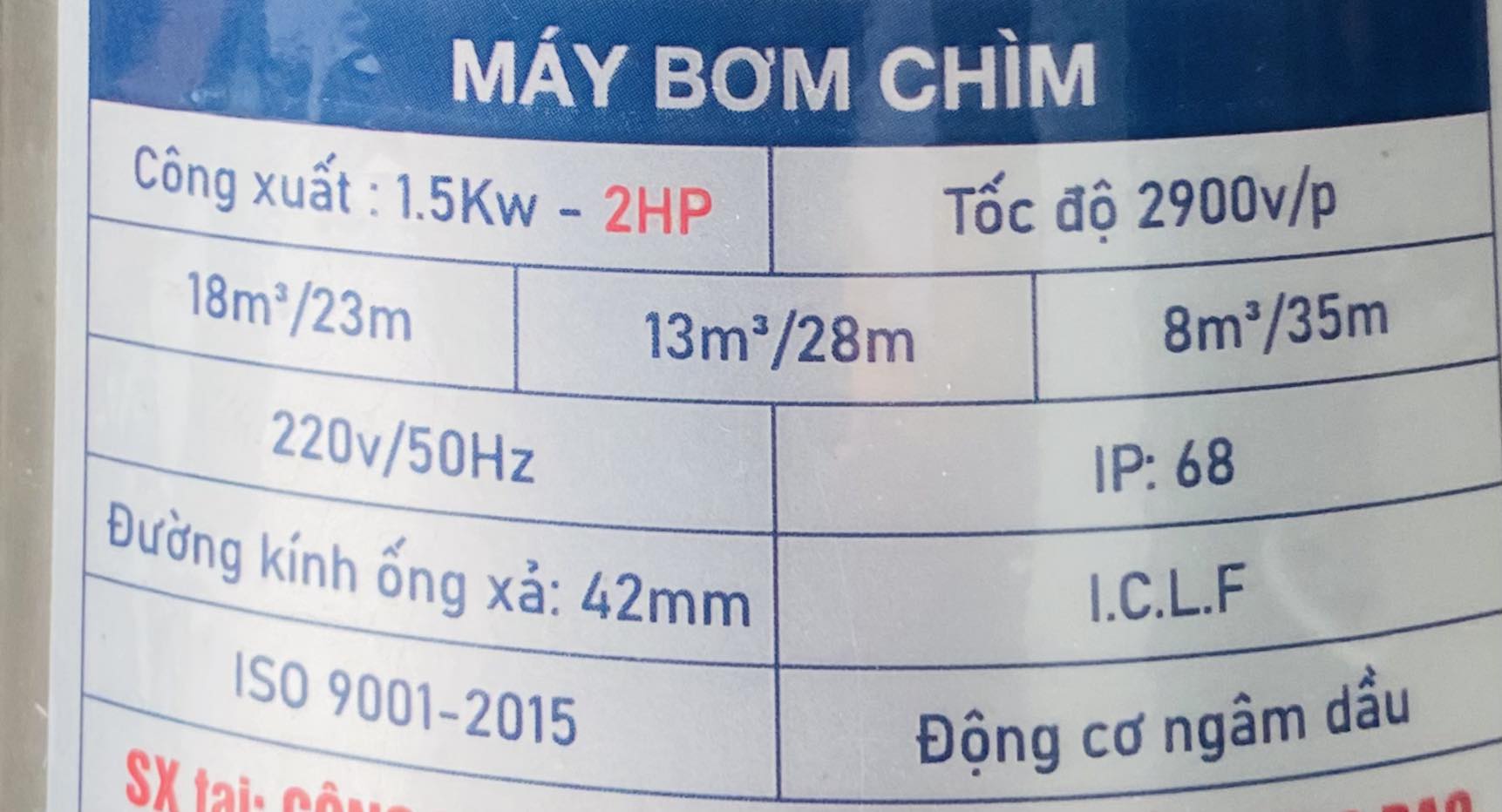 MÁY BƠM CHÌM 1500W 2HP BƠM CHẤT THẢI, BÙN ĐẤT,CHỐNG NGẬP, THÂN INOX ĐỘNG CƠ NGÂM DẦU CÁCH ĐIỆN VÀ TẢN NHIỆT CAO CẤP, BẢO HÀNH 1 NĂM ĐỔI MỚI 3 THÁNG ĐẦU NẾU LỖI