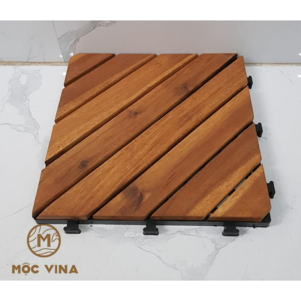 COMBO 10 Vỉ Sàn gỗ tự nhiên cao cấp 6 nan chéo R30 cm - GỖ TỰ NHIÊN NGOÀI TRỜI NAN CHÉO Mộc Vina