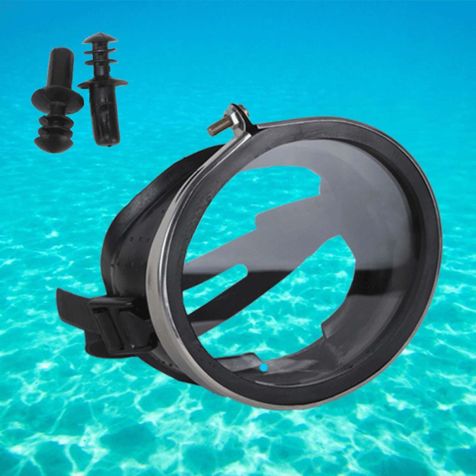 Classic Oval Dive Mask Silicone Comfort Fit Fog Free Large Tempered Glass Lens Snorkeling & Spearfishing Diving Goggles