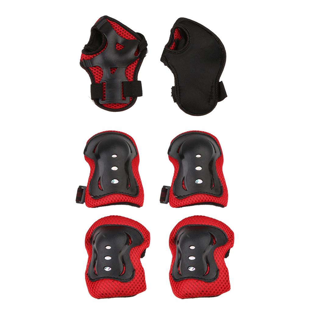 7 Pcs Kids Roller Skating Bicycle Helmet Knee Wrist Elbow Pad Pink