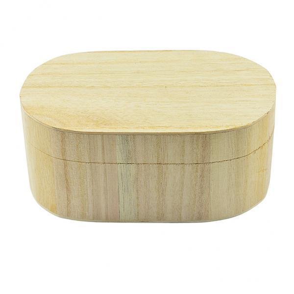 2x Oval Shape Unfinished Wood Wooden Box Jewelry Gift Box Case for DIY Craft
