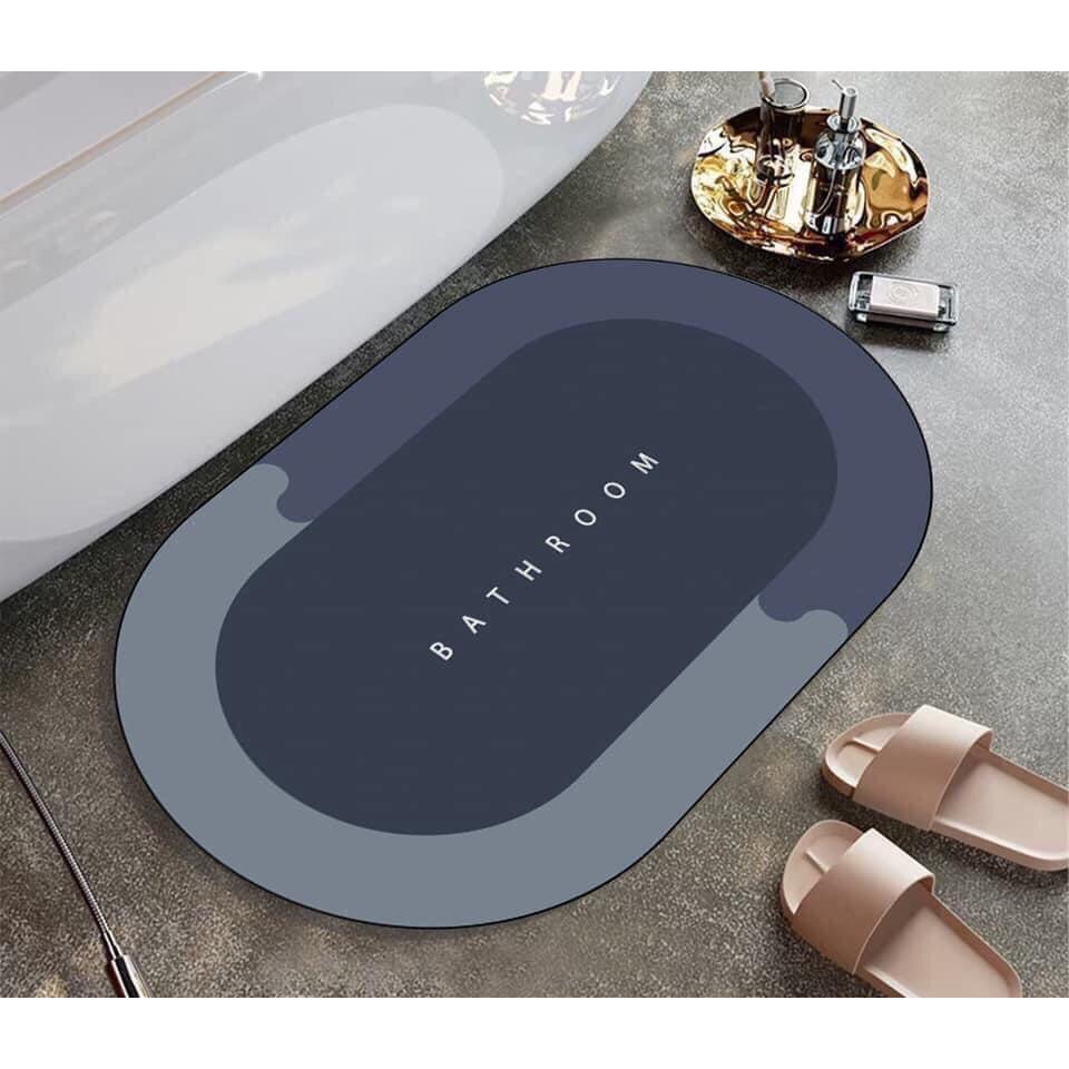 Thảm Lau Chân Silicon Siêu Thấm Cực Nhanh Mềm Mịn Chống Trơn Trượt Thảm Lót Sàn Nhà Tắm Siêu Bền