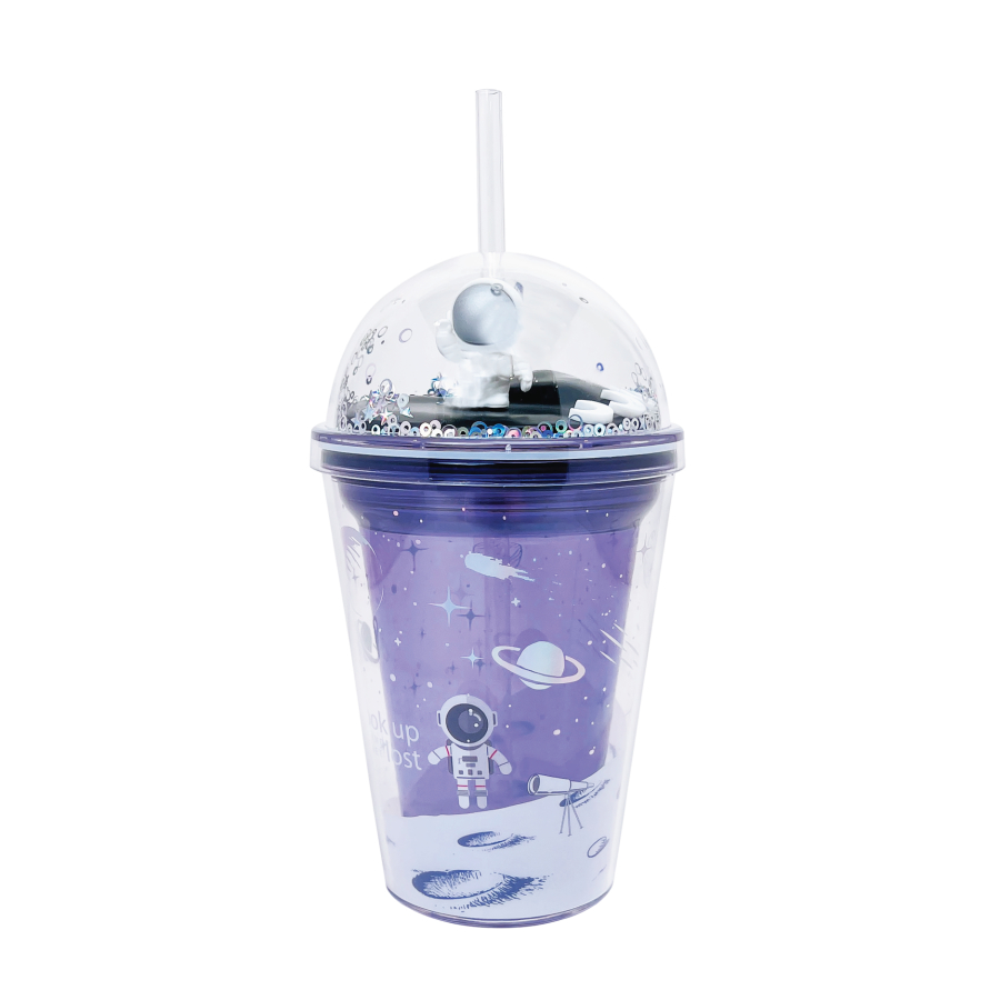 Ly Nhựa Clever Cup Astronaut Galaxy Tím CLEVERHIPPO PCUP05/PURPLE