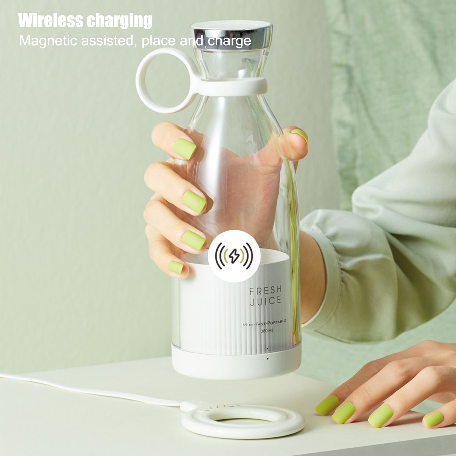 Máy xay sinh tố, nước trái cây healthy sạc không dây 350ML Portable Blender Electric One-touch start