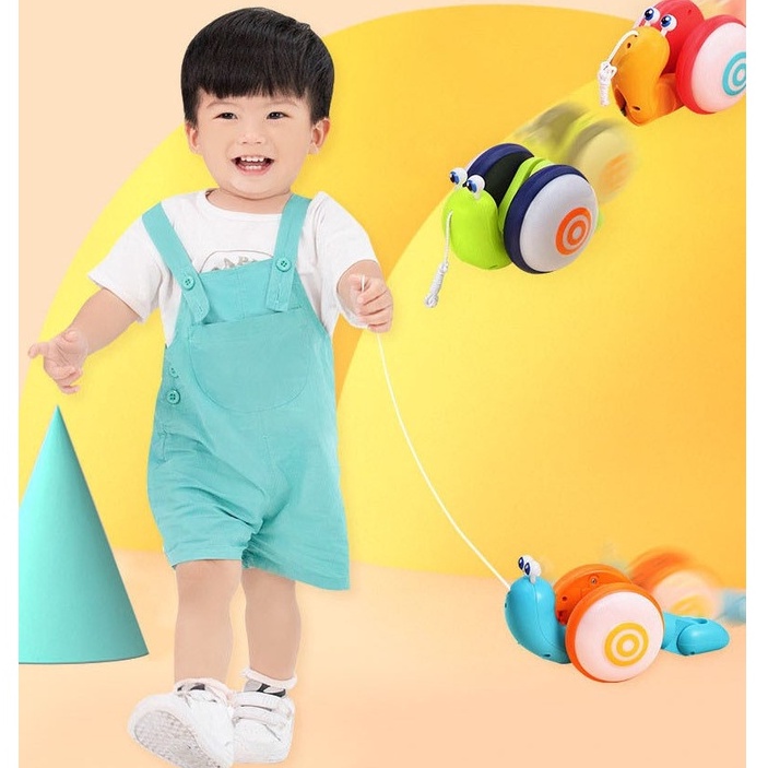 Đồ chơi ốc sên cho bé có đèn phát sáng có nhạc vui nhộn và dây kéo