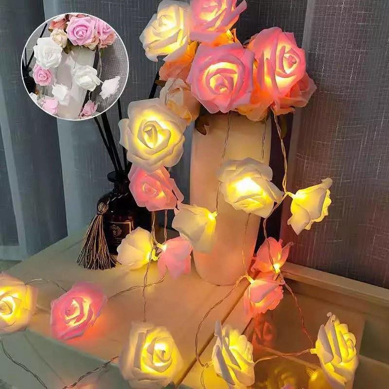 Đèn led dây bông hoa hồng trang trí dài 3m dùng pin