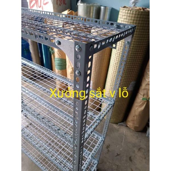 Kệ sắt v lỗ Rộng 40cm x Dài 80cm .x Nhiều tầng