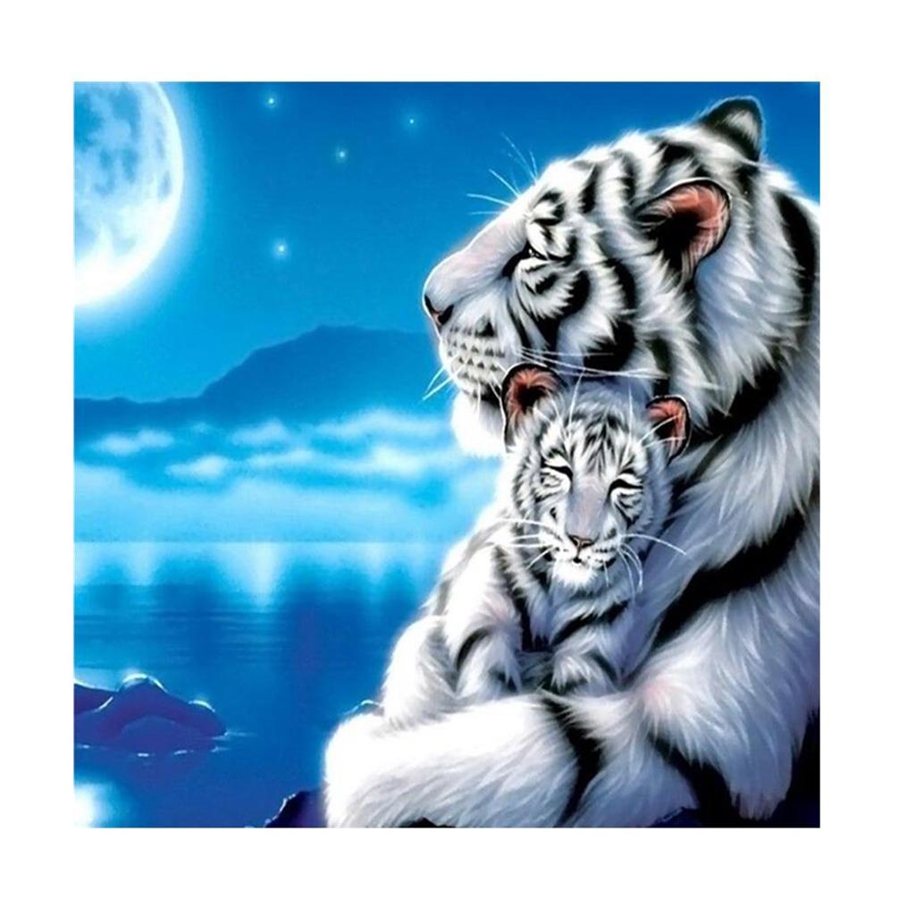 DIY 5D Diamond Painting Embroidery Cross Craft Stitch Home Decoration Arts Crafts 30x30cm - Tiger