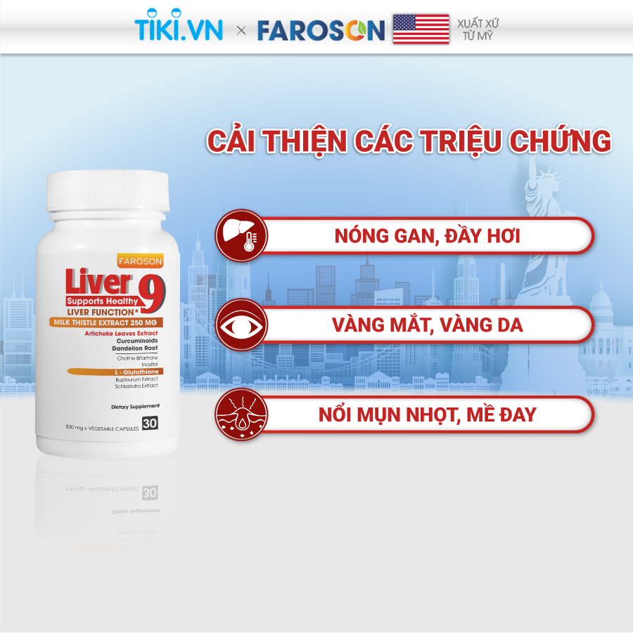 Viên Uống Bổ Gan Giải Độc Gan Faroson Liver 9 hộp 30 viên