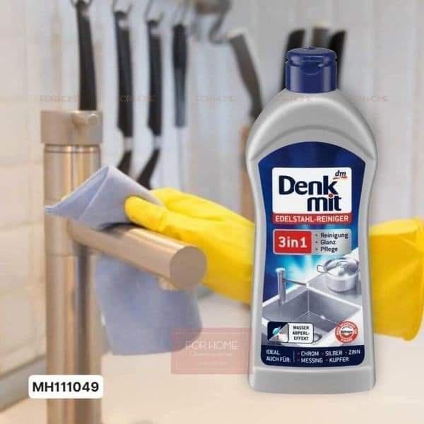 Denkmit- Chai tẩy rửa inox, đánh bóng đồ kim loại Denkmit EDELSTAHL-REINIGER dung tích 300ml, chính hãng