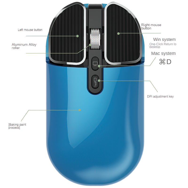 Chuột không dây M203 - Bluetooth + USB Wireless 2.4G - Pin sạc typeC - Chống ồn - chống mỏi cổ tay