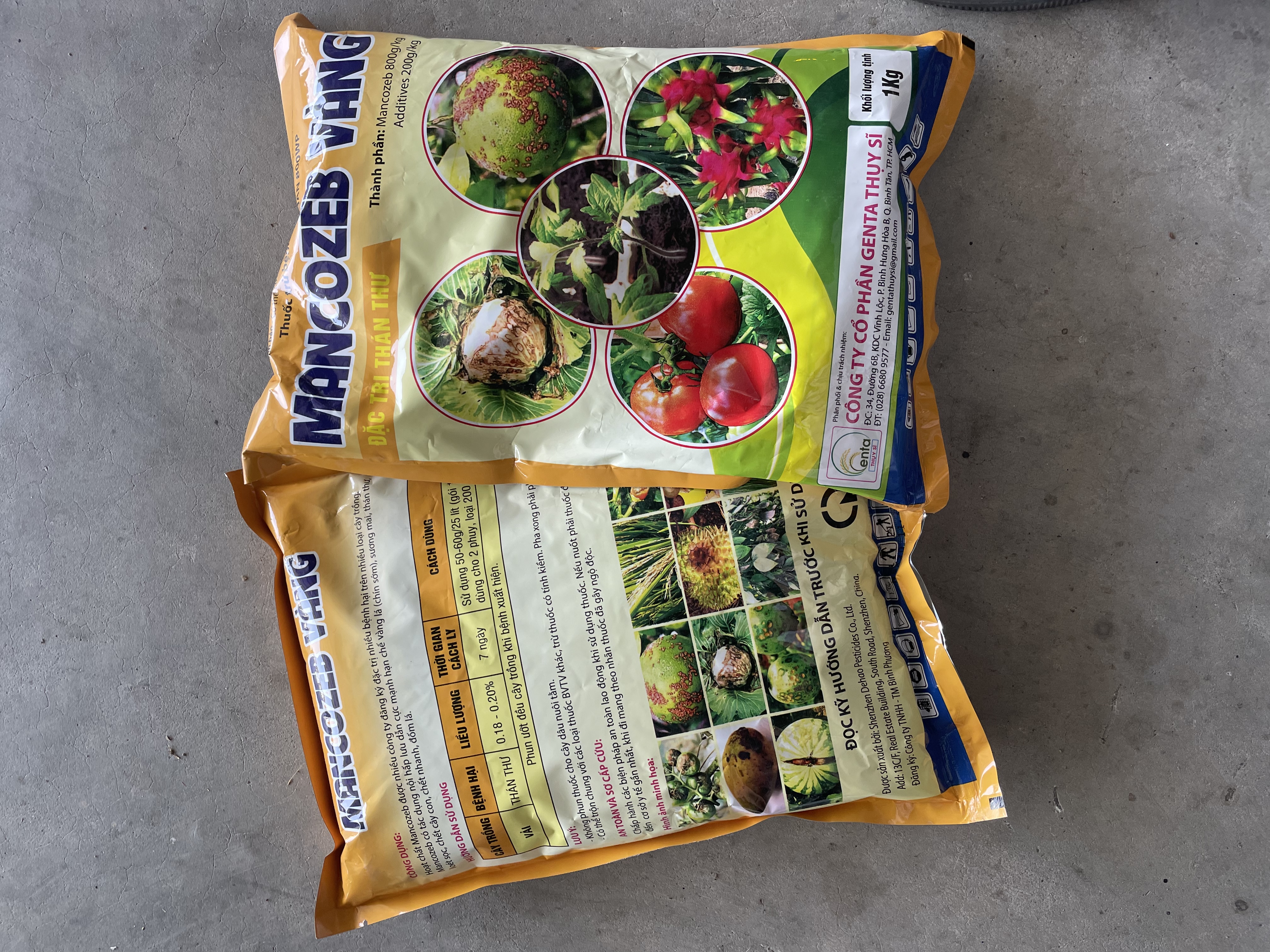 Mancozeb vàng gói 1kg trừ thối nhũn, hạn chế vàng lá, sương mai, thán thư, loét sọc