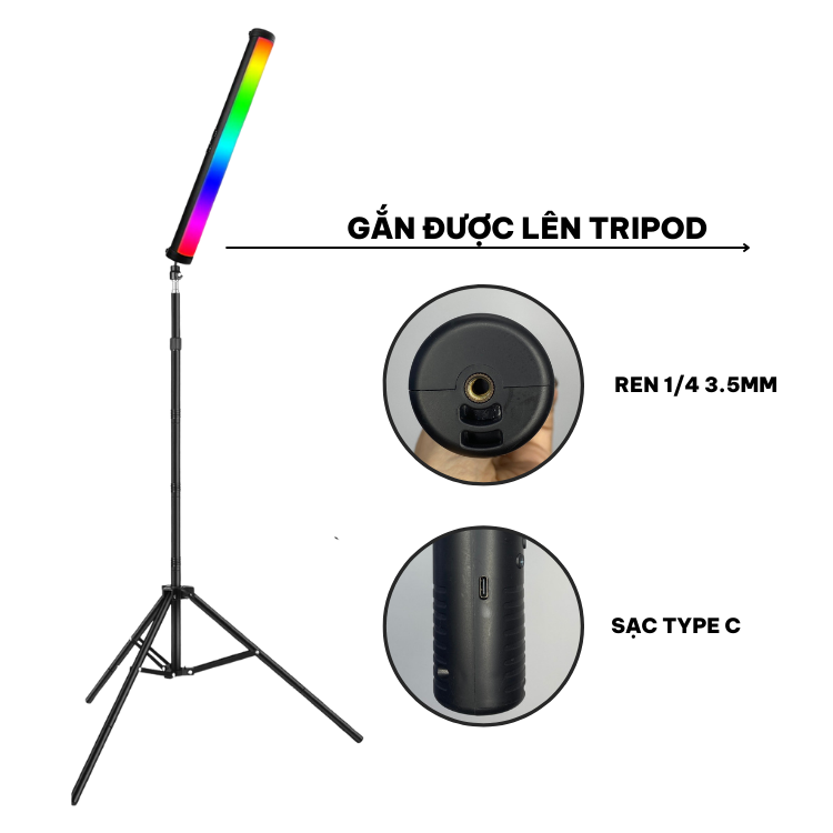 Đèn LED RGB nhiều màu đa năng, hiệu ứng hỗ trợ ánh sáng chụp hình, quay video