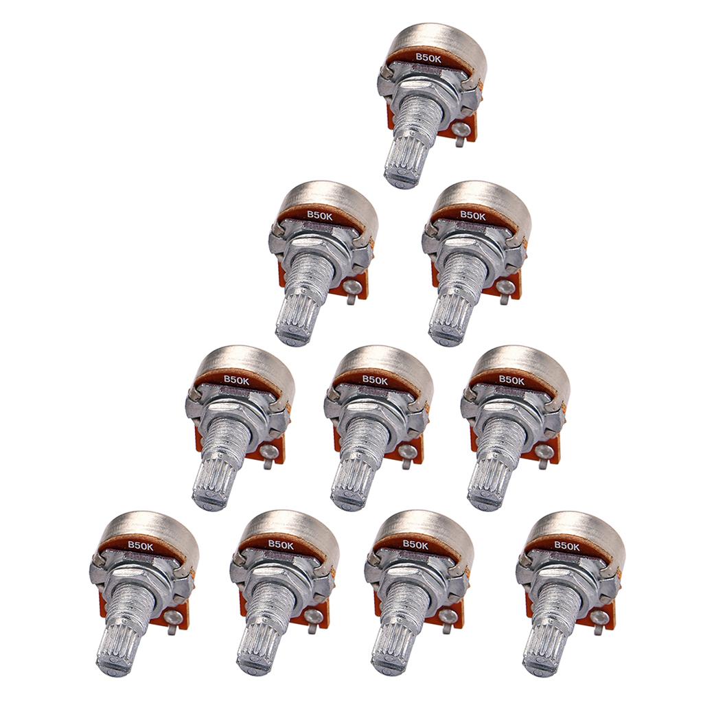 10pcs 18mm Long Split Shaft Potentiometer Audio Pots for Electric Guitar Bass Parts