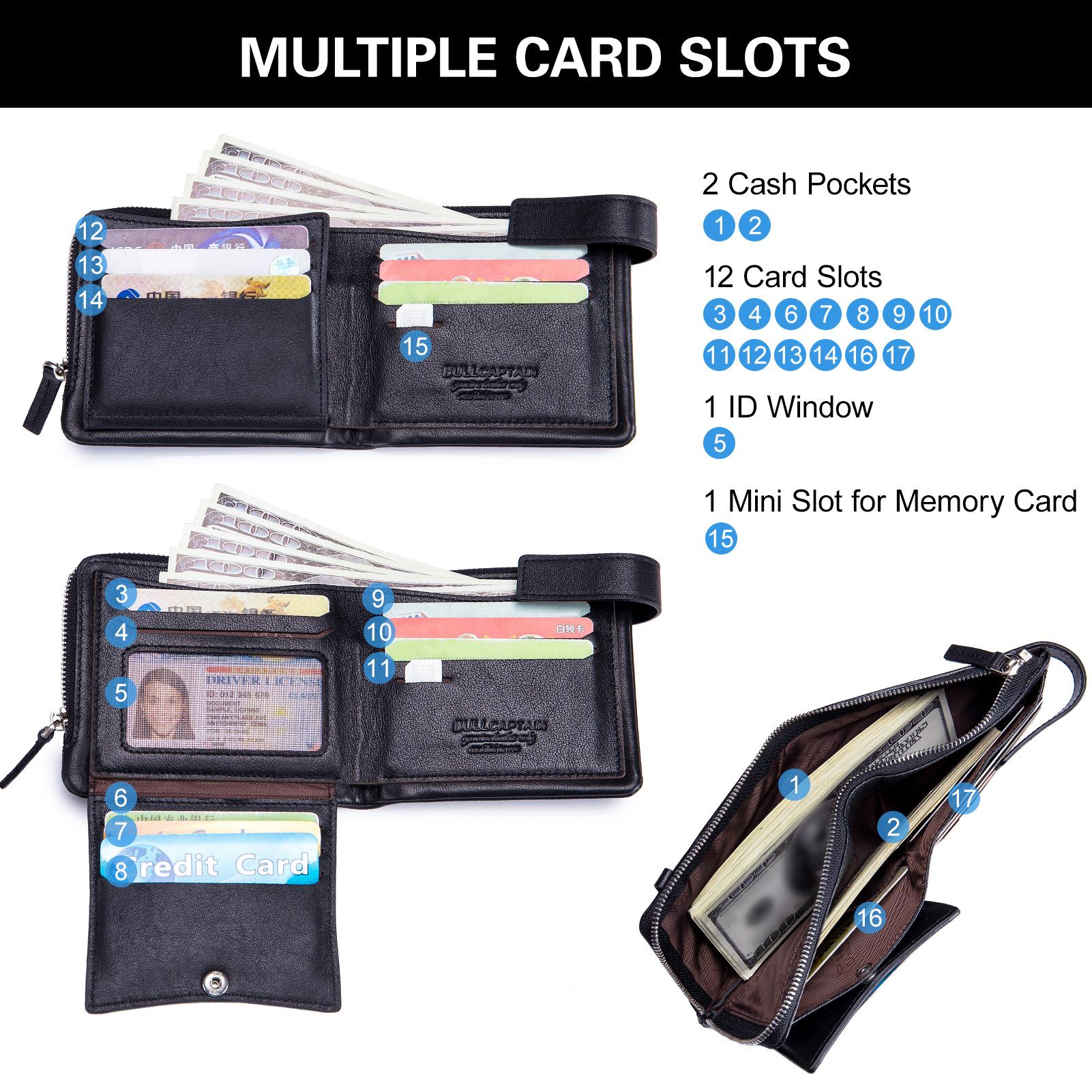 Ví Da Nam Hai Mặt Bullcaptain