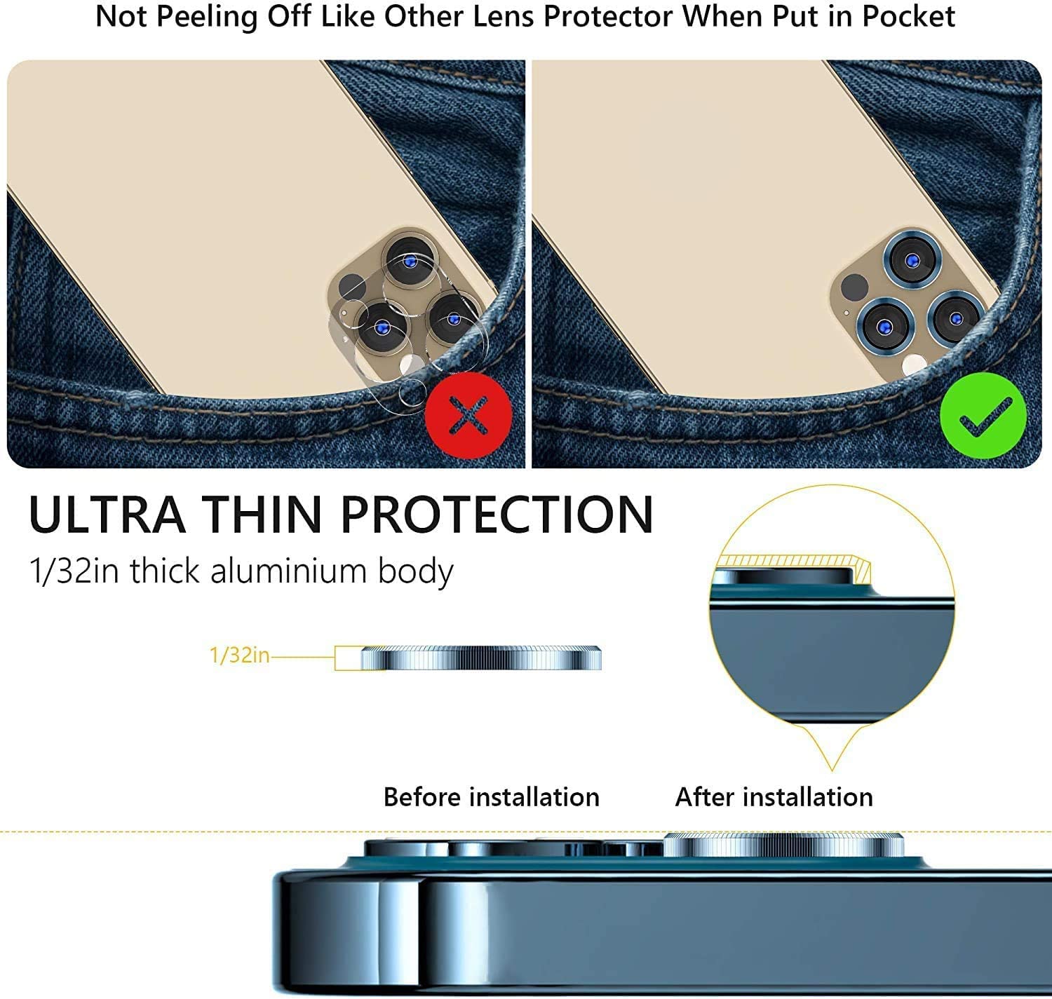 Bộ miếng dán kính cường lực bảo vệ Camera iPhone 12 Pro Max hiệu Wiwu Guard Lens Ring mang lại khả năng chụp hình sắc nét full HD (độ cứng 9H, chống trầy, chống chụi & vân tay, bảo vệ toàn diện) - hàng nhập khẩu