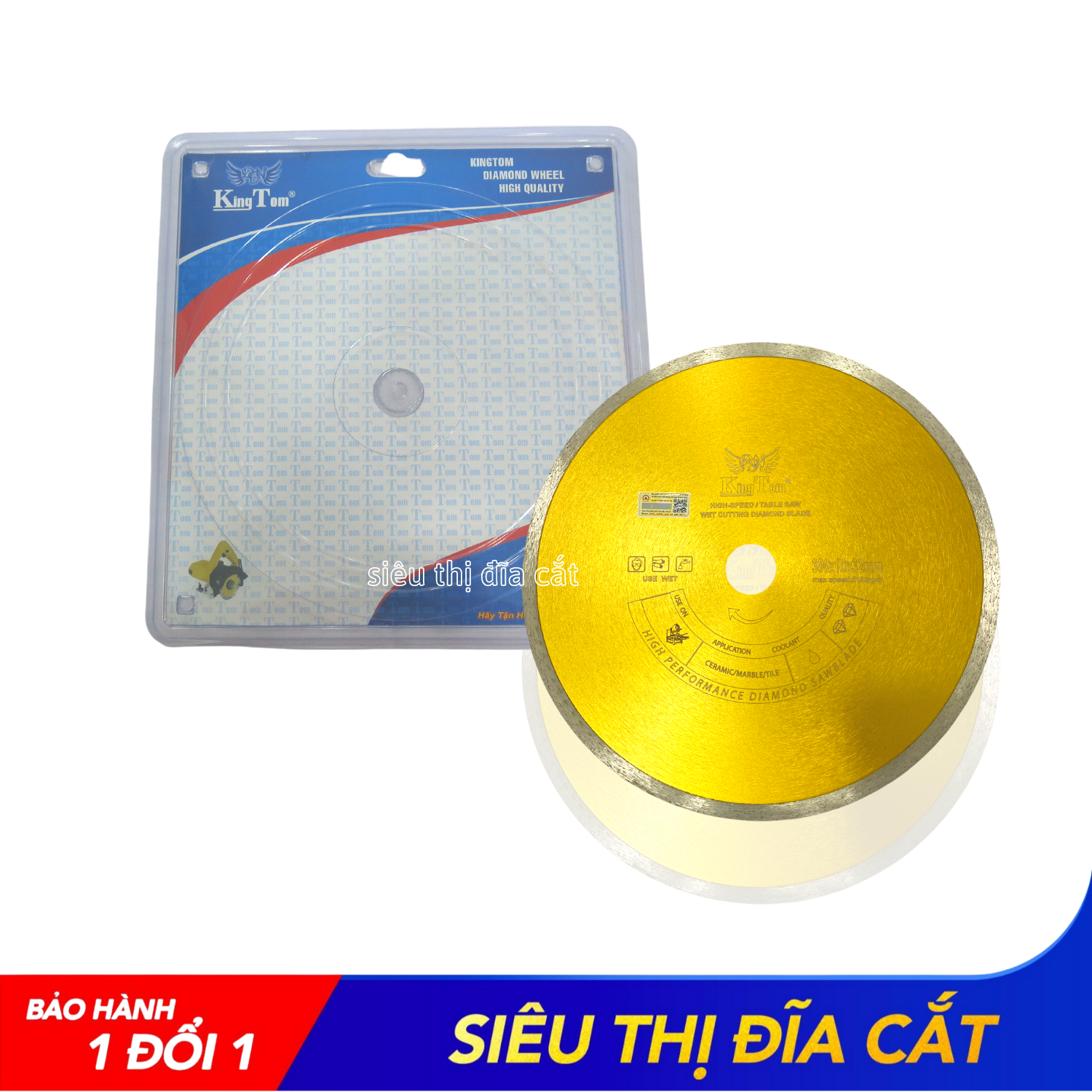 LƯỠI CẮT GẠCH MEN 300MM KINGTOM VÀNG ƯỚT - Chuyên Cắt Gạch Men, Bóng Kiếng