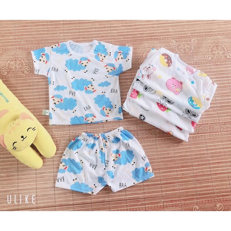 Họa Tiết Mới- Combo 5 Bộ coton cho bé sơ sinh- bộ đồ cộc tay mùa hè cho trẻ em