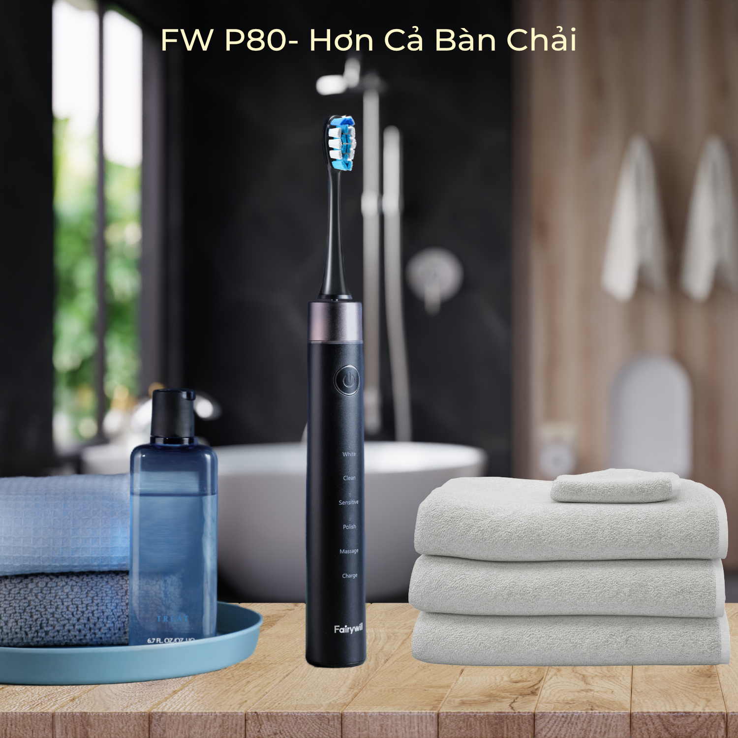 Bàn chải đánh răng điện Fairywill P80- phiên bản cao cấp nhất của Fairywill với tính năng cảm biến lực