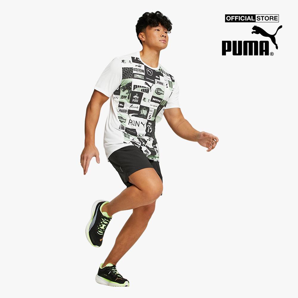 PUMA - Áo thun thể thao nam cổ tròn tay ngắn Run Favourite Printed 523393