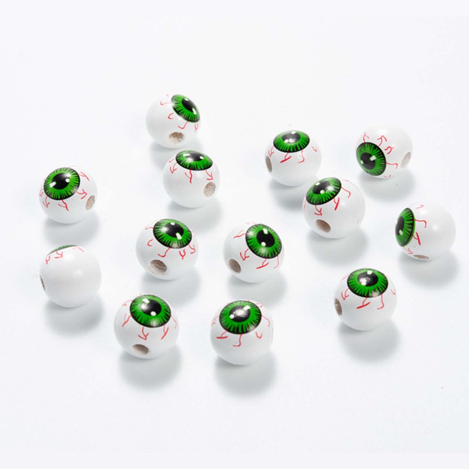40x Halloween Wooden Beads Handmade Wood Beads for Party Jewelry Making Home