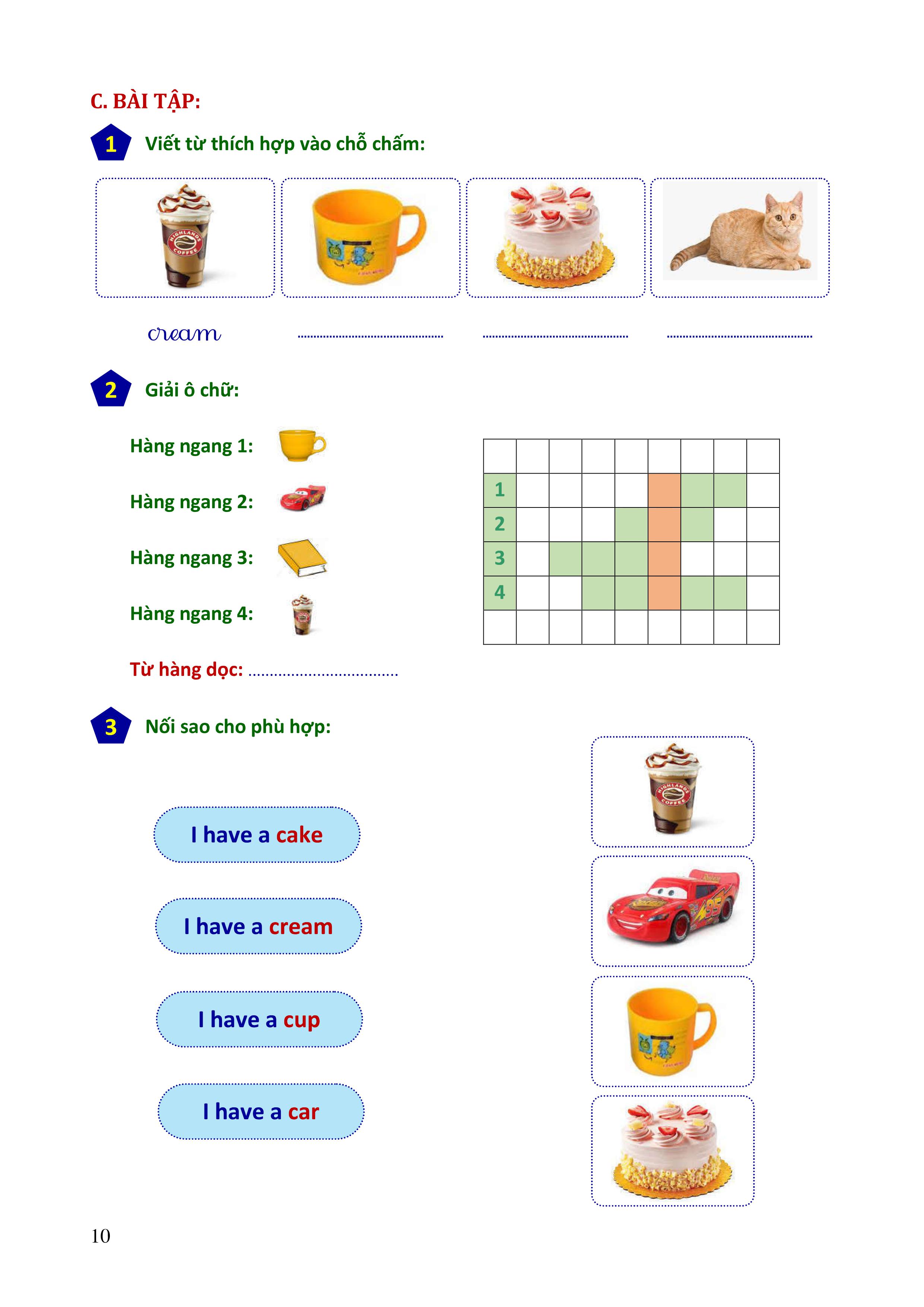 Phiếu bài tập cuối tuần Tiếng Anh 1 - Biên soạn theo chương trình mới