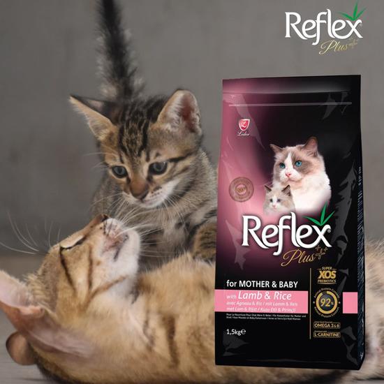 Thức ăn cho mèo REFLEX PLUS MOTHER AND BABY CAT FOOD LAMB AND RICE (Thịt cừu) 1.5KG