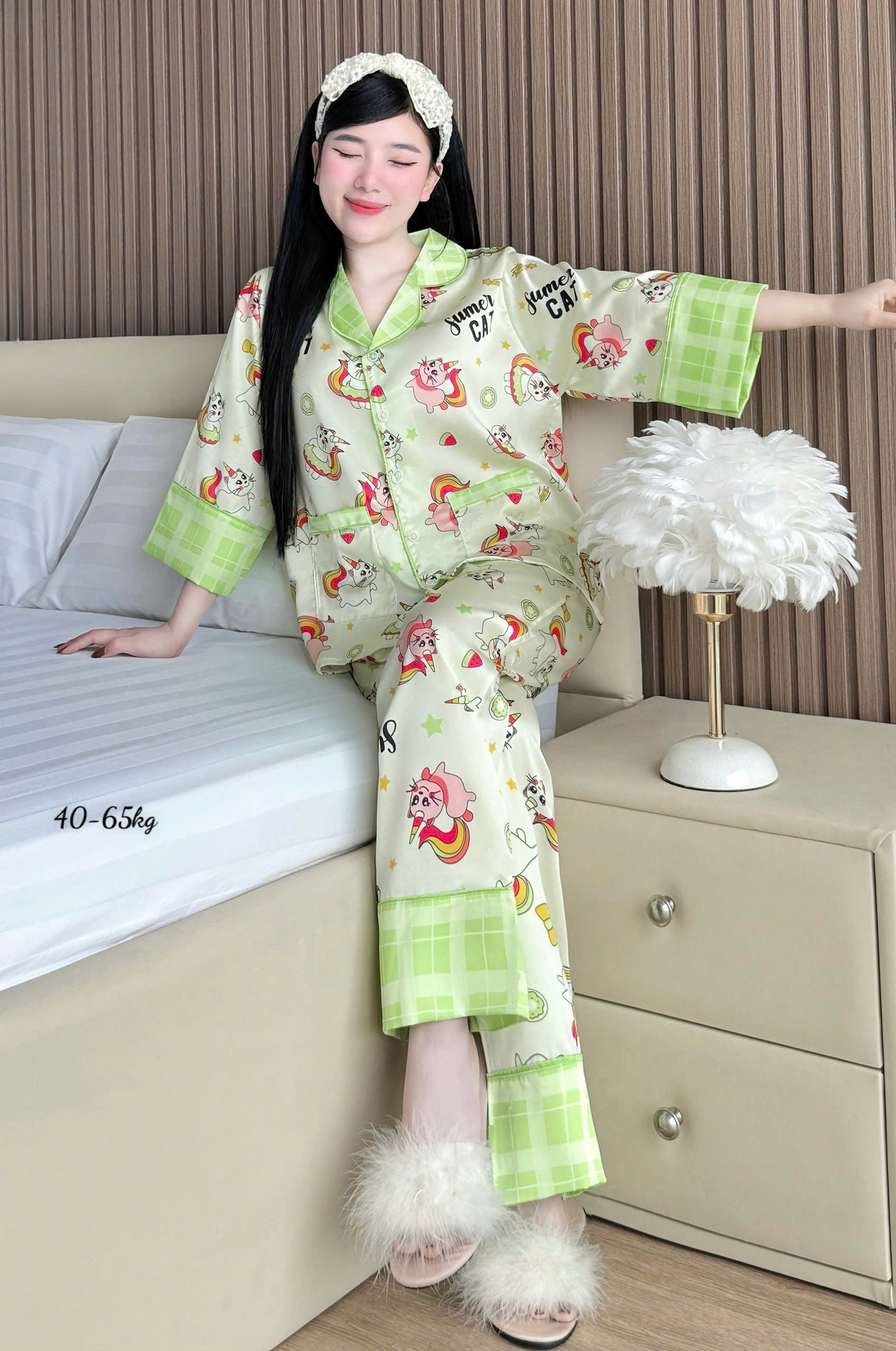 [NN Pijama] Đồ ngủ nữ mặc nhà pijama tay lở lụa latin cao cấp