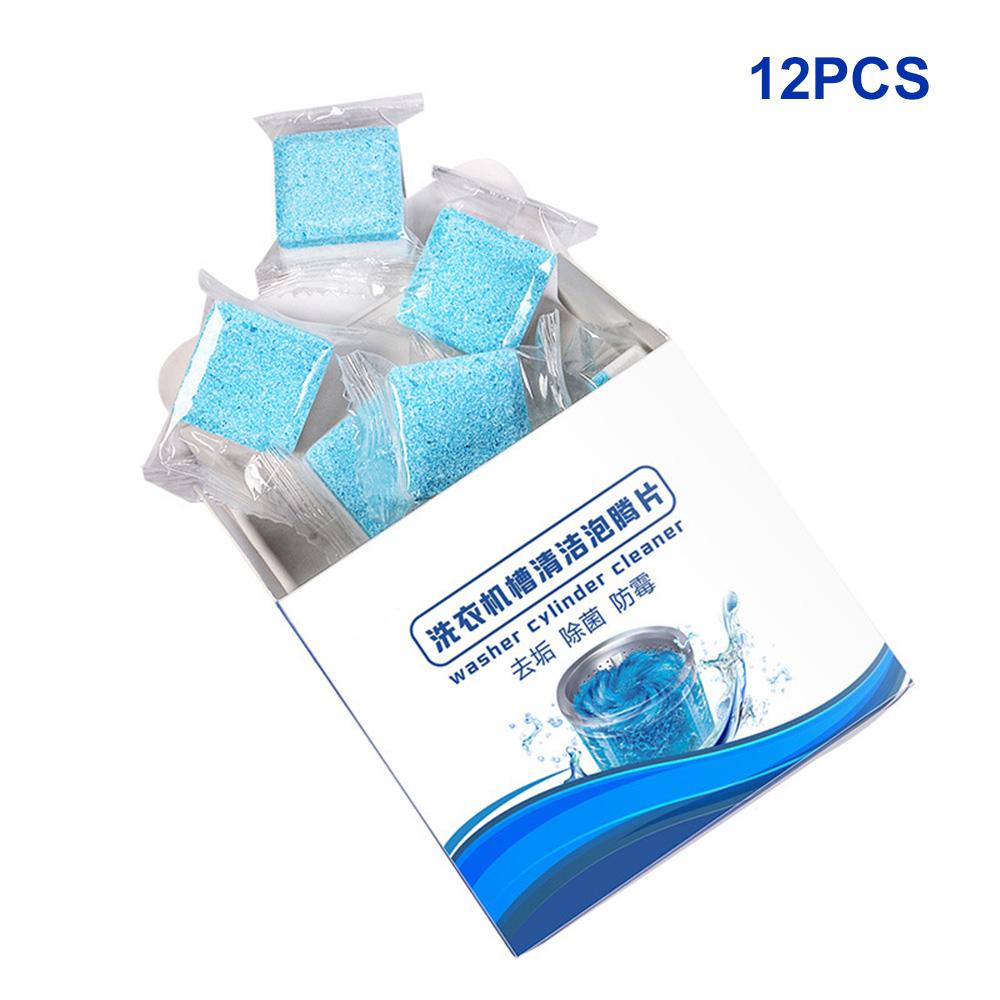 Hộp 12 Viên Tẩy Vệ Sinh Lồng Máy Giặt, Sủi sạch vi khuẩn, Tẩy Sạch Cặn Bẩn Lồng Giặt