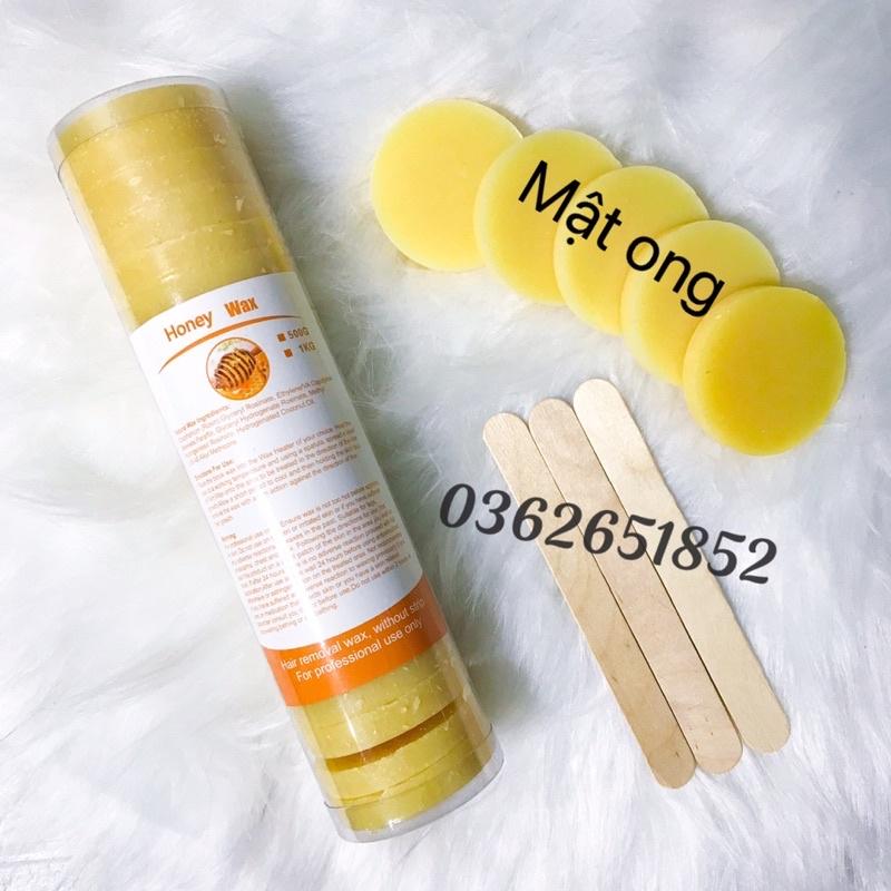 Sáp wax lông dạng viên 500g tặng kèm que gỗ quết sáp